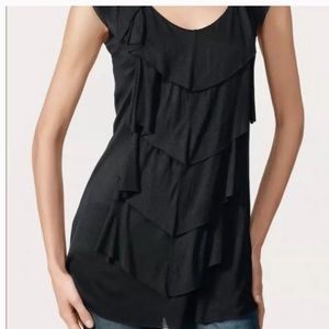 CAbi Black Tiered Ruffle Tank Top style #822